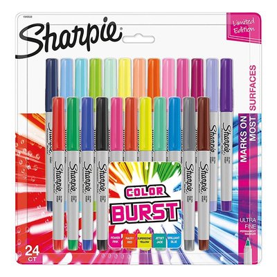 美國 正品 Sharpie Color Burst 24色 奇異筆 萬能筆 記號筆 簽字筆 光碟筆 速乾筆