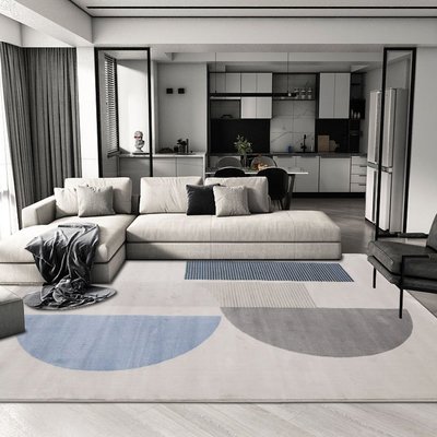 特賣-北歐ins風 地毯客廳輕奢高級感2021新款現代簡約男生臥室 天藍色