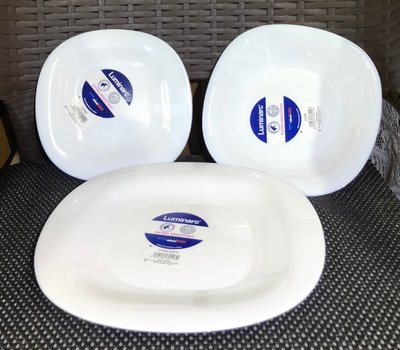 股東會紀念品 Luminarc 樂美雅 卡潤方形強化餐盤 深盤 餐盤 (三入組)