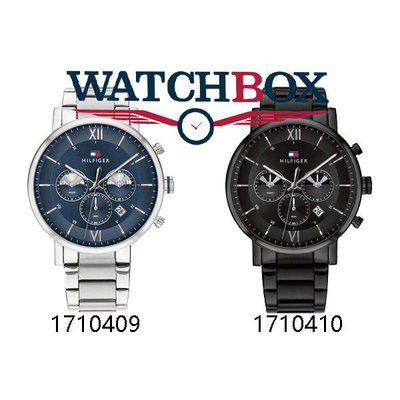 Tommy Hilfiger 男士手錶 指針式石英不鏽鋼錶帶腕錶 休閒男表 1710409 1710410