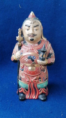 【二手】日本回流九谷燒七福神像，老物件頭部有脫金。尺寸約高20厘米。8780【古玩天下】