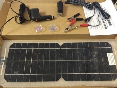 【綠市集】10W透明半柔性太陽能汽車電池充電板手機充電板大鱷魚夾A0068