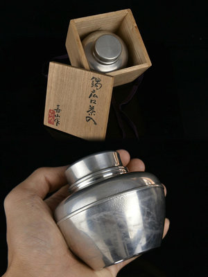 錫罐 日本錫罐 老錫 完美氣密性 自吸感超強！老錫茶葉罐。日354