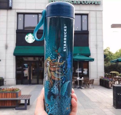 【風口潮流】Starbucks 星巴克 美人魚款藍色 不鏽鋼保溫杯＊500ml。X00211