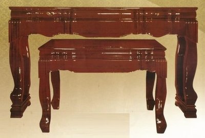 佛桌 神明桌 7尺 紅木色精緻手工雕刻上下桌式佛桌（2）屏東市 廣新家具行