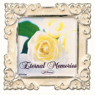 日本Ladonna Bridal-古典花卉水晶鍍銀2x3 迷你結婚相框/ MJ30-S2-WH- 另有4x6.5x7款!