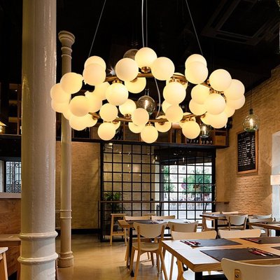 【現貨免運】北歐風格餐廳客廳現代簡約個性創意藝術玻璃球服裝時裝店魔豆吊燈