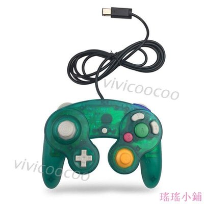瑤瑤小鋪VIVI 有線控制器   適用於任天堂Wii GameCube遊戲機GC單點遊戲震動手柄