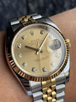 樂時計 ROLEX 勞力士 116233 金色十鑽原裝面 品相超新五珠帶 有保單 特價 要買 16013 16233 116231可考慮