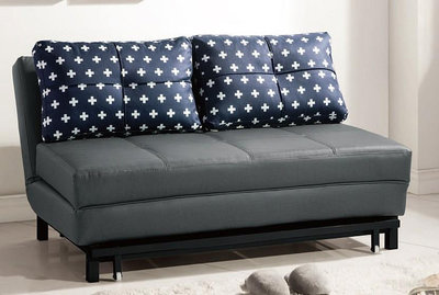 ☆[新荷傢俱]☆ T 010 時尚灰色貓抓皮 沙發床 沙發 皮沙發 兩人沙發 調整式沙發床