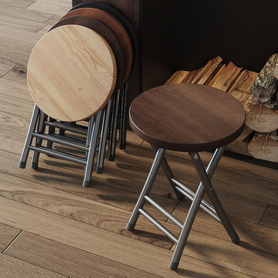 圓形折疊凳配圓桌的凳子可以折疊的凳子折貼凳收折凳子簡易餐桌椅 自行安裝
