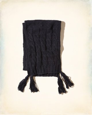 【天普小棧】HOLLISTER HCO Textured Knit Scarf保暖針織大圍巾 流蘇圍巾