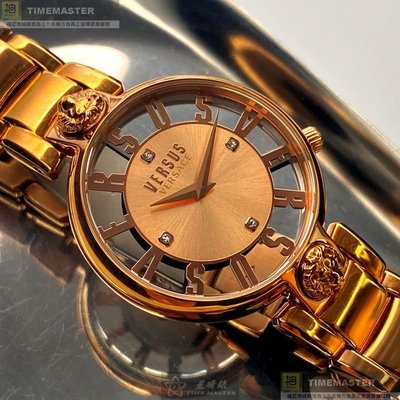 VERSUS VERSACE凡賽斯女錶,編號VV00093,36mm玫瑰金錶殼,玫瑰金色錶帶款