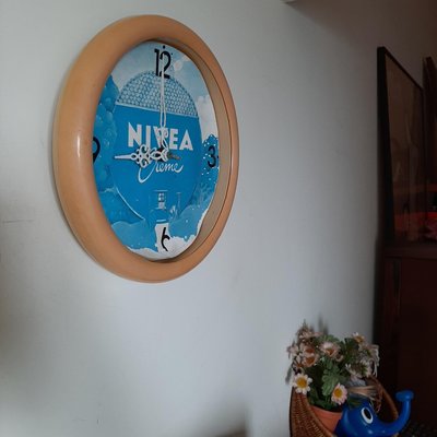 【MarsC】1970.1980年代Nivea Creme妮維雅塑料圓形掛鐘