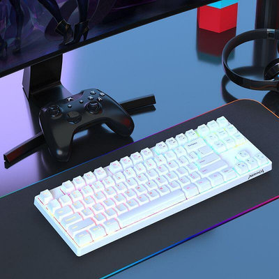 新品 魔咖A87機械鍵盤 無綫三模 客製化熱插拔辦公電競鍵盤 黑青茶軸 背光 I4SV