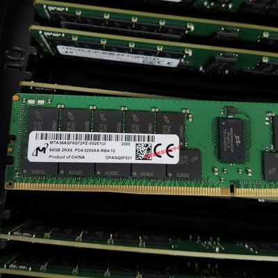 全新micron/鎂光 64G DDR4 2Rx4 PC4-3200AA ECC REG伺服器記憶體條