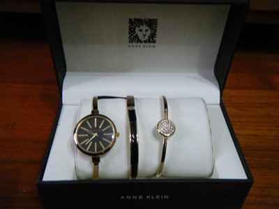 美國 Anne Klein手錶時尚精品錶款 + 施華洛世奇水晶腕錶手環套裝組
