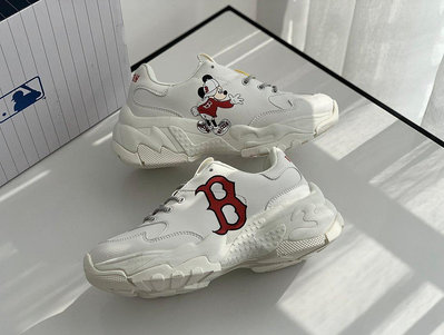 韓國KKOBA MLB老爹鞋 DISNEY 米奇 白色 米白 洋基 運動鞋 厚底鞋 增高6公分 男女鞋