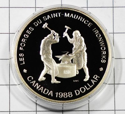 BA125 加拿大 聖莫里斯煉鐵廠 1988年 DOLLAR銀幣 盒裝
