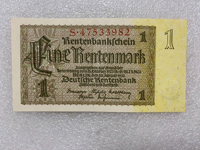 全新unc德國早期馬克1馬克紙幣