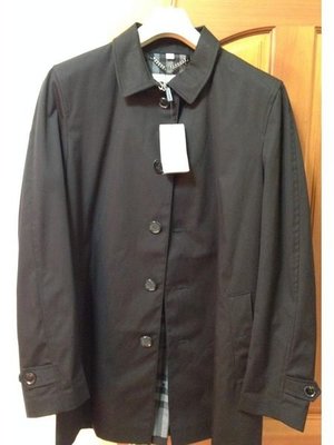 【自售leo458】絕對時尚的 BURBERRY LONDON 黑色經典款風衣防水大衣100%國內百貨公司專櫃正品