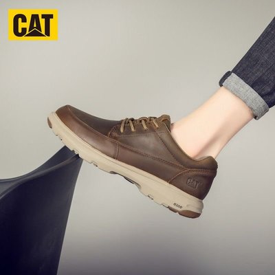 現貨特惠Caterpillar.CAT 男士低幫休閒鞋真皮耐磨復古時尚旅行鞋登山鞋
