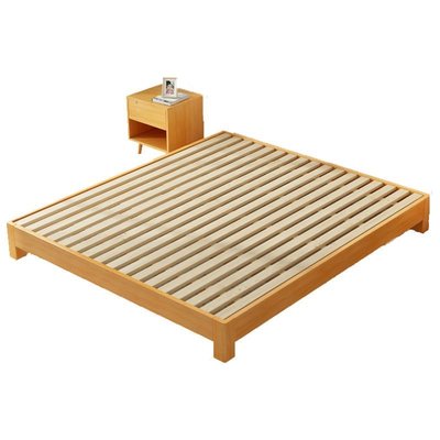 現貨熱銷-日式實木床1.8米雙人現代簡約榻榻米床1.5米原木色單人床1.2m床架
