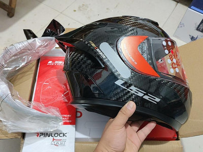 ls2 ff801摩托車頭盔碳纖維單鏡片四季防霧全盔全新正品