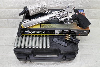 [01] WG 8吋 左輪 手槍 CO2槍 惡靈古堡 保護傘 + CO2小鋼瓶 + 奶瓶 + 槍盒 ( 左輪槍SP703