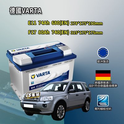 CS車材-VARTA 華達電池 LAND ROVER 荒原路華 FREELANDER 非韓製 代客安裝