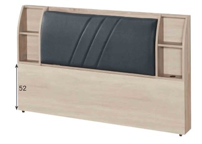 【N D Furniture】台南在地家具-木心板木紋色灰布收納五尺床頭片附二個插座TH