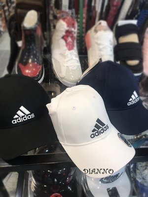 帝安諾-adidas Logo CAP 老帽 彎帽 白S98150 黑S98151 藍98152