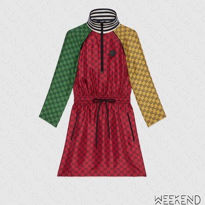 【WEEKEND】 GUCCI GG Multicolour Dress 絲綢 洋裝 多色 660424