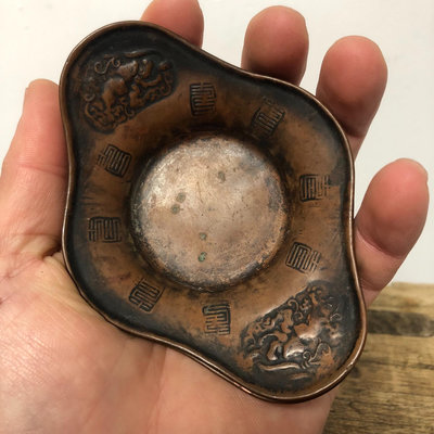 日本老銅茶托 5個 銅打工藝 中古物品難免哪里不完美，事多者