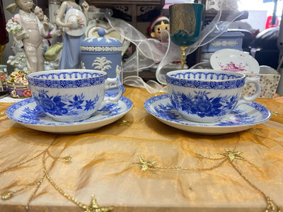 日本鳴海咖啡杯盤骨瓷中國藍青花Narumi絕版