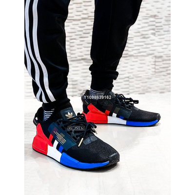 Adidas Original NMD_R1 V2 黒紅藍 低幫休閒百搭運動鞋FY2070 男女鞋公司級