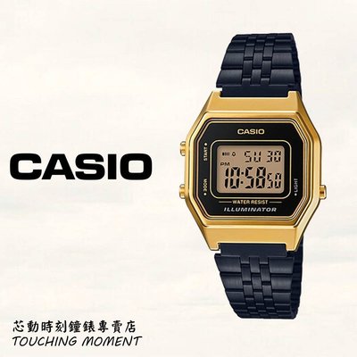 CASIO 復古方形經典 電子錶 黑x金 LA680WEGB-1ADF