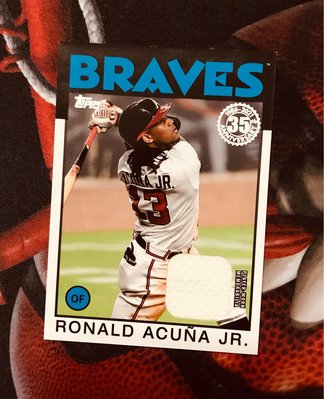 Ronald Acuna Jr 2021 Topps Series 1 35th Anniversary 1986 Jersey Relic SP Braves