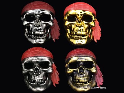 【當日出貨】 加勒比海盜骷髏頭面具 萬聖節 面具 神鬼奇航 恐怖面具 舞會裝扮 表演道具 派對 海賊 古銅海盜 B07