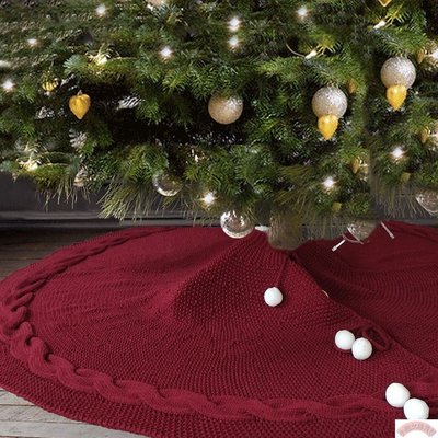 【熱賣精選】織羊毛聖誕樹裙 聖誕節日裝飾用品樹裙 120cm聖誕圍裙