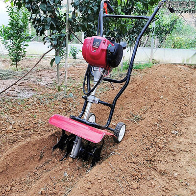 蒙馳小型汽油微耕機鬆土機手推式鋤地翻土旋耕機多功能農用耕地機