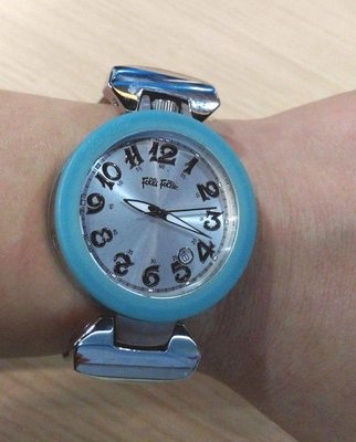 folli follie天空藍數字造型手錶