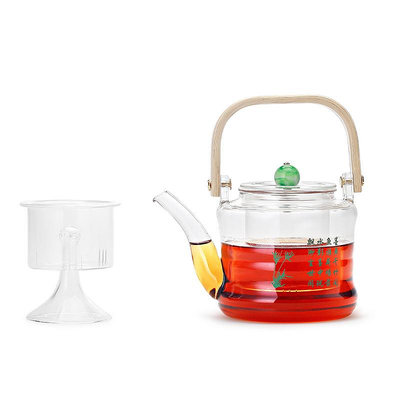 生活倉庫~玻璃茶壺耐高溫蒸汽煮茶器黑白茶電陶爐燒水壺茶具套裝過濾泡茶壺