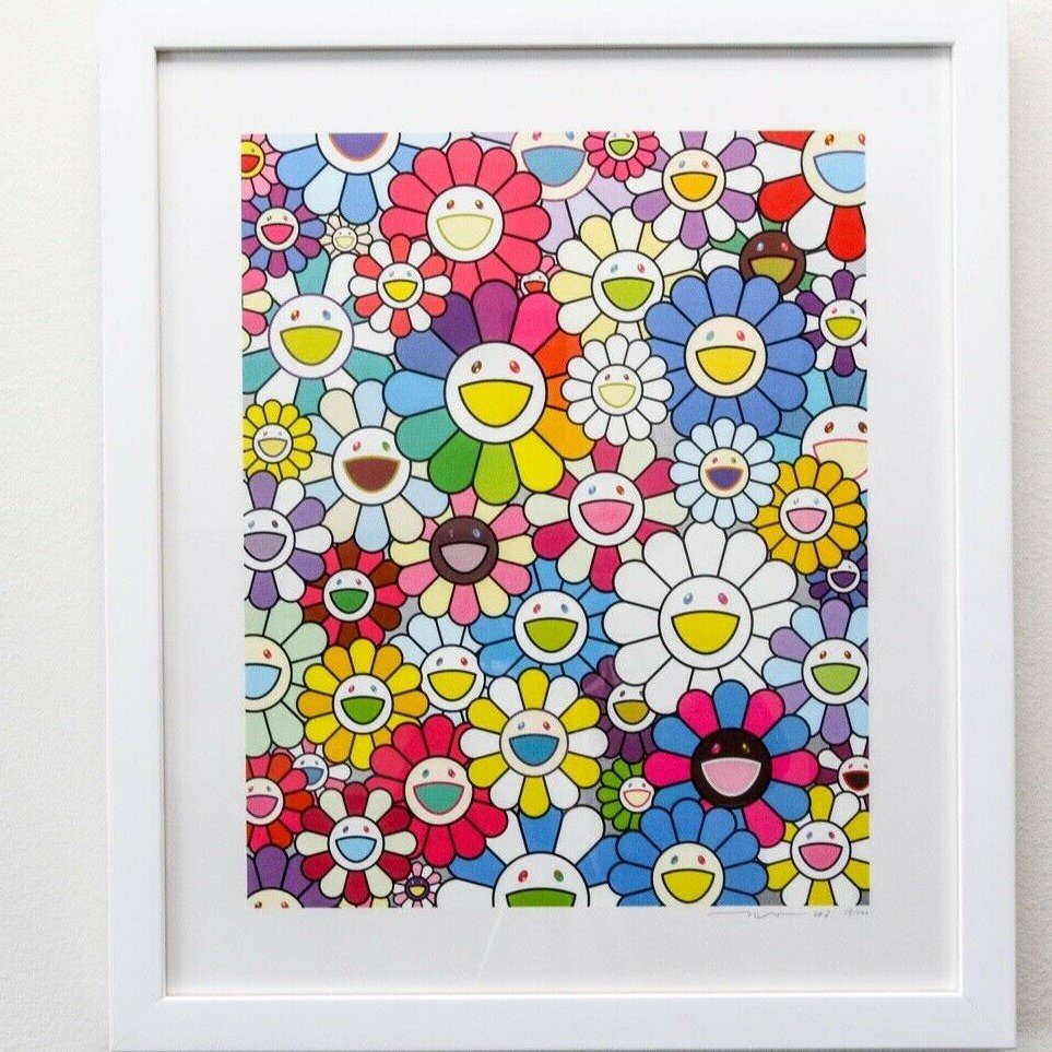 真品村上隆Murakami 版畫限量100 花Heaven Flowers 絹印網印含框奈良 
