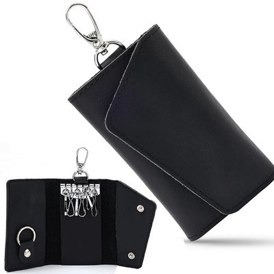 分體式鑰匙包真皮汽車鑰匙錢包鑰匙扣收納袋便攜式管家鑰匙包柔軟多功能迷你卡包 1 件－邁德好服裝包包