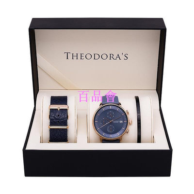 【百品會】 【THEODORA'S】手錶飾品1+2禮盒-男款 Mercury 太陽能手錶 三眼款【希奧朵拉】