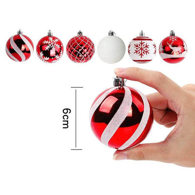 【現貨精選】爆款 聖誕節裝飾品 6CM36個彩繪透明球聖誕球套裝 聖誕樹掛件