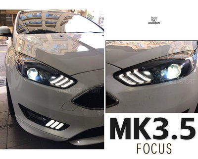 》傑暘國際車身部品《全新福特 FOCUS MK3.5 2015 2016 2017 年 類野馬 R8魚眼 跑馬方向燈大燈