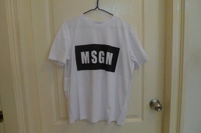 特價全新 MSGM  logo print T-shirt   白色T恤  L號 現貨