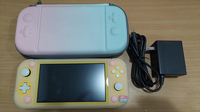 中古 ns switch lite 黃色主機+果凍套+收納包+32g記憶卡 9成5新 直購價4350